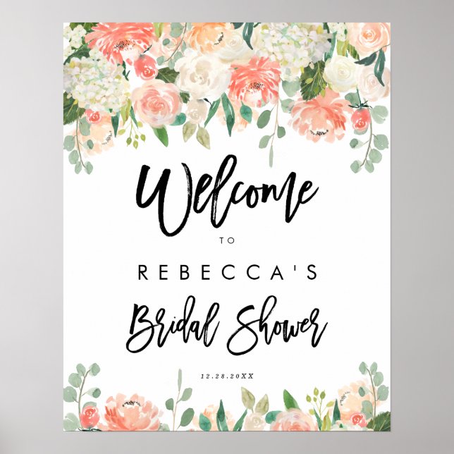 Poster signe de bienvenue pour une baby shower sur le thè (Devant)