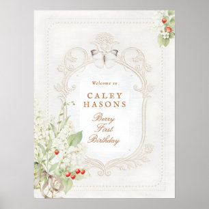 Poster Signe de bienvenue rococo pour le premier annivers