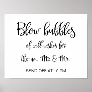 Poster Signe de bulles de mariage gay   Calligraphie simp