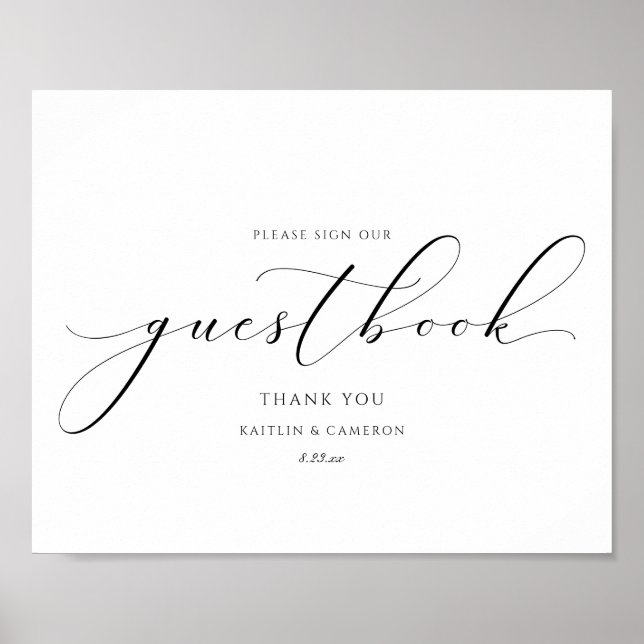 Poster Signe de calligraphie élégante Mariage de luxe (Devant)