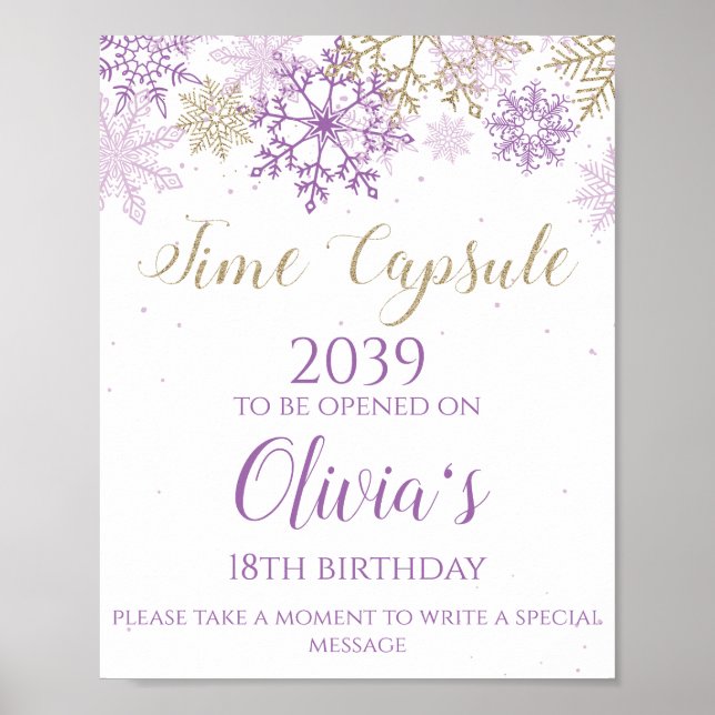 Poster Signe de capsule temporelle de Winter ONEderland v (Devant)