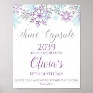 Poster Signe de capsule temporelle Winter ONEderland viol