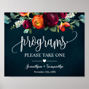 Poster Signe de cérémonie Mariage des programmes de la Ma