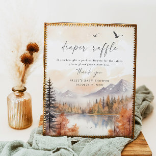 Poster Signe de chapeau de laine de bois Baby shower d'au