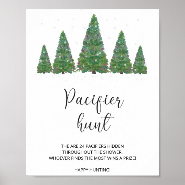 Poster Signe de chasse à la pacifiste d'hiver. Trouver Le (Devant)