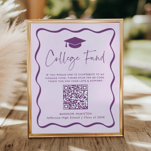 Poster Signe de code QR de remise des diplômes du fonds u
