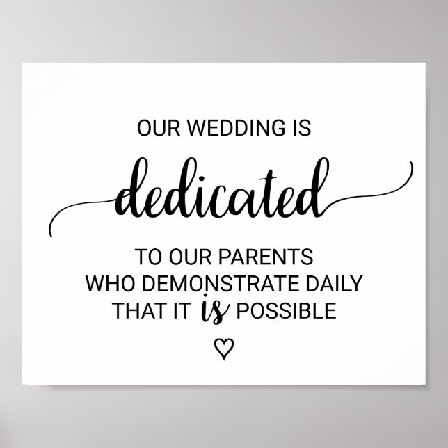 Poster SIGNE DE DÉDITION Mariage de calligraphie noire si (Devant)
