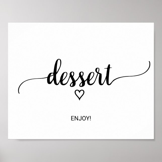Poster Signe de dessert de calligraphie noire simple (Devant)
