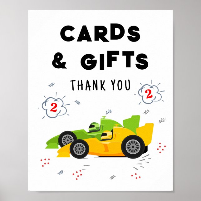 Poster Signe de deux cartes et cadeaux d'anniversaire 2 a (Devant)