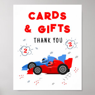 Poster Signe de deux cartes et cadeaux d'anniversaire 2 a