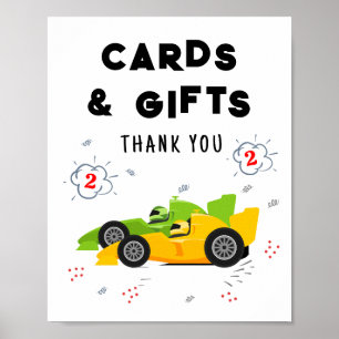 Poster Signe de deux cartes et cadeaux d'anniversaire 2 a