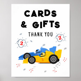 Poster Signe de deux cartes et cadeaux d'anniversaire 2 a