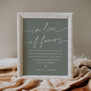 Poster SIGNE DE Dons Mariage À La Place Des Faveurs