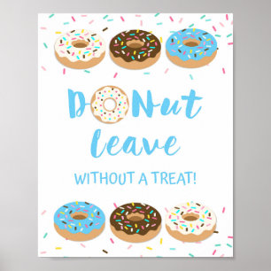Poster Signe de douche à Donut bleu sans traitement