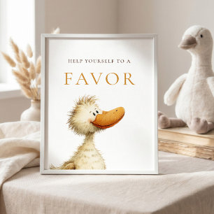 Poster Signe de faveur de bébé Silly Goose Baby Shower