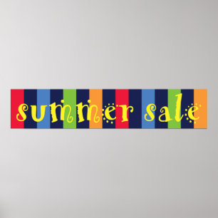 Poster Signe de fenêtre de vente d'été