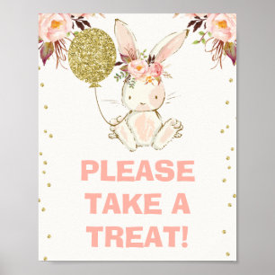 Poster Signe de fête d'anniversaire à thème lapin