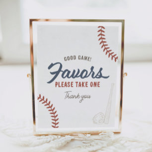 Poster Signe de fête d'anniversaire de baseball