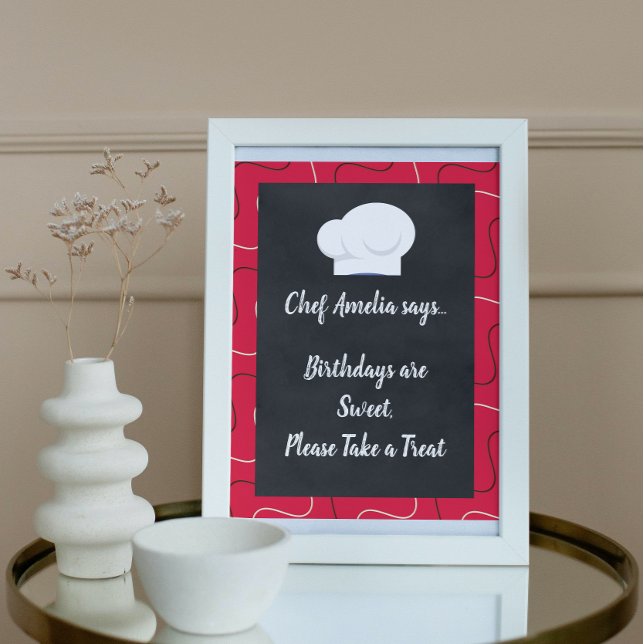 Poster SIGNE DE FÊTE D'ANNIVERSAIRE DU Chef cuisine (Créateur téléchargé)