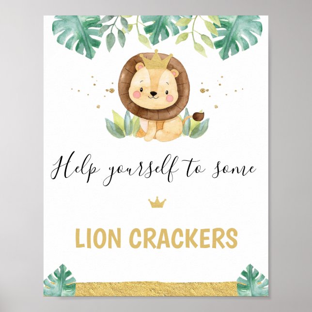 Poster Signe de fête d'anniversaire du Petit Roi Lion (Devant)