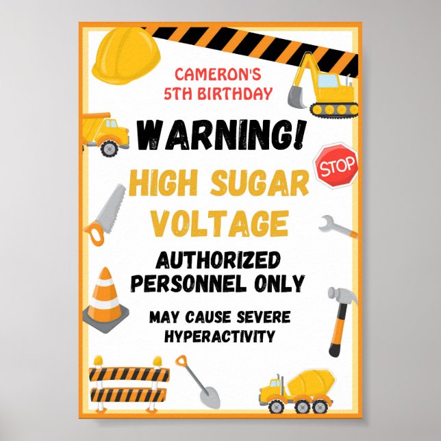 Poster Signe de fête de construction, Anniversaire, Pos B (Devant)
