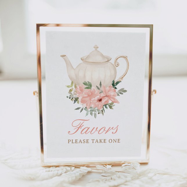 Poster Signe de Fête des mariées Floral Tea Party (Créateur téléchargé)