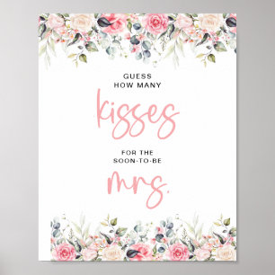 Poster Signe de Fête des mariées florale de baisers