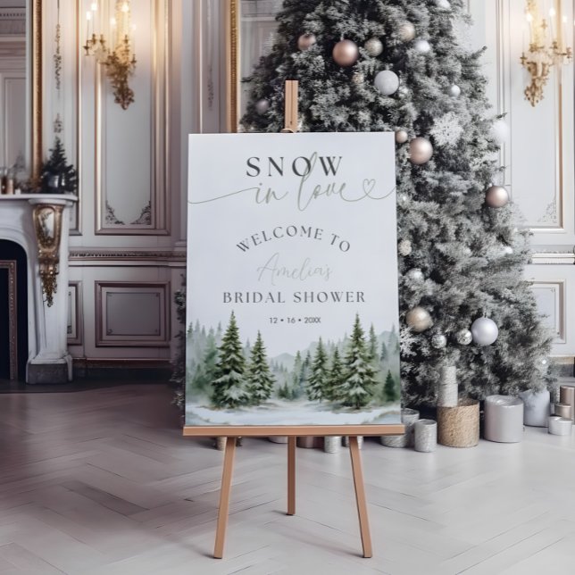 Poster Signe de Fête des mariées hivernale de neige en am (Créateur téléchargé)