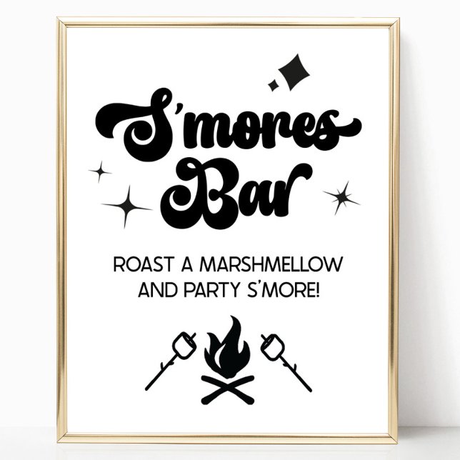 Poster Signe de fête du S'Mores Bar Marshmallow (Créateur téléchargé)