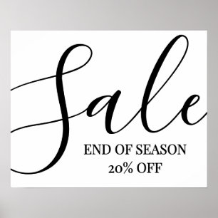 Poster Signe de grande vente, Signe de fin de saison, 20%
