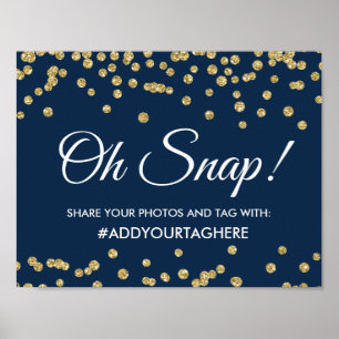 Poster Signe de Hashtag or Faux Parties scintillant Confe