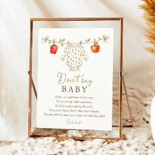 Poster Signe de jeu de baby shower 'Cultivé localement, n