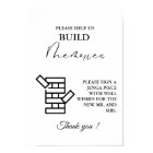 Signe de jeu minimaliste moderne Mariage Jenga Gam