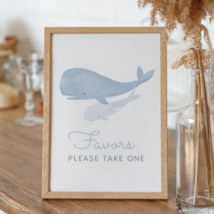 Poster SIGNE DE LA Baleine SOUS LA MER Baby shower Faveur