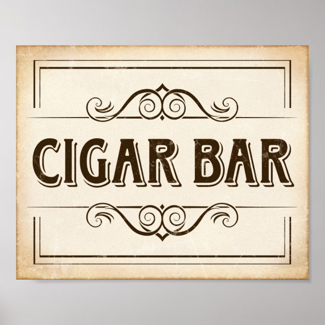 Poster Signe de la BARRE CIGAR vintage (Devant)