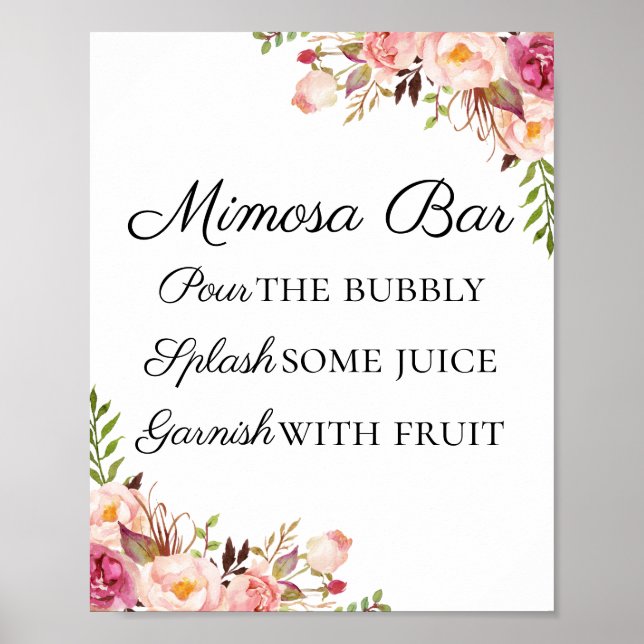 Poster SIGNE DE LA BARRE DE Mimosa Rose Rustique (Devant)