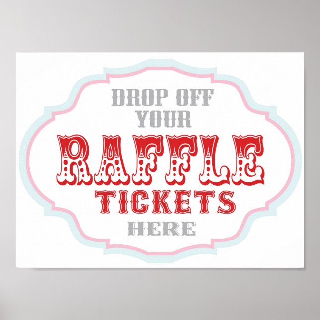 Poster Signe de la caisse du billet de Raffle (Devant)