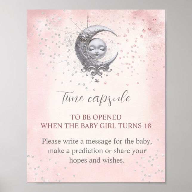 Poster Signe de la Capsule de Baby shower de la fille de  (Devant)