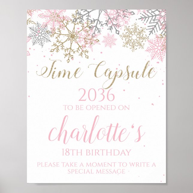 Poster Signe de la capsule horaire d'hiver ONEderland (Devant)