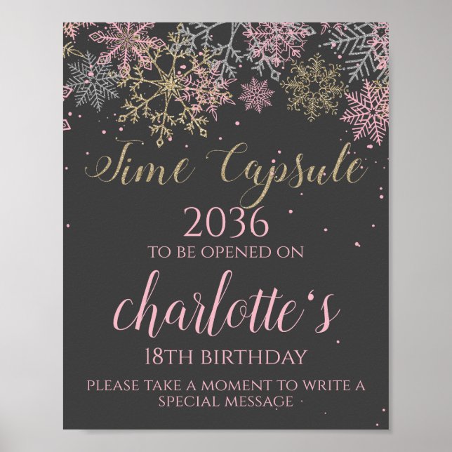 Poster Signe de la capsule horaire d'hiver ONEderland (Devant)