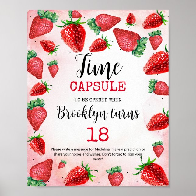 Poster Signe de la capsule horaire, fête d'anniversaire d (Devant)