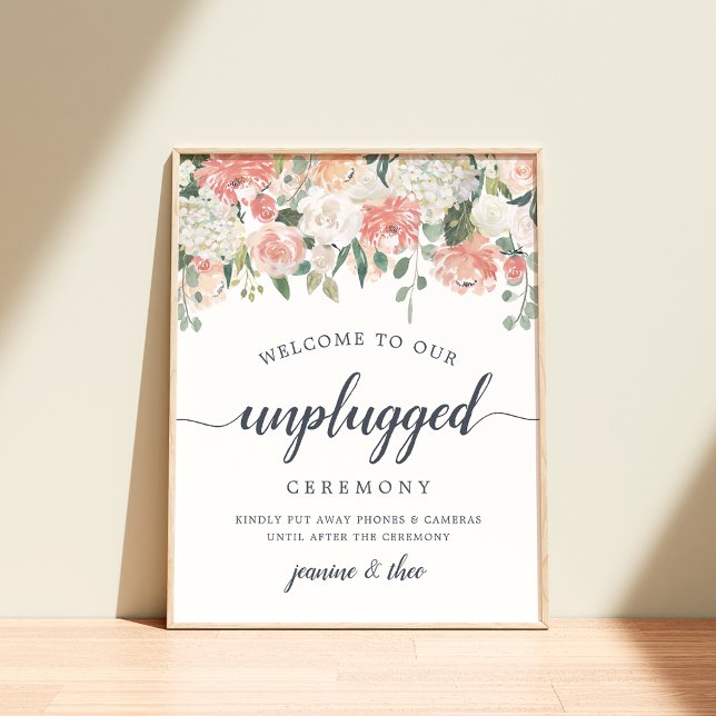 Poster Signe de la cérémonie Mariage débranchée florale d (Créateur téléchargé)