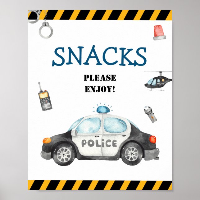 Poster Signe de la fête d'anniversaire de la police des e (Devant)