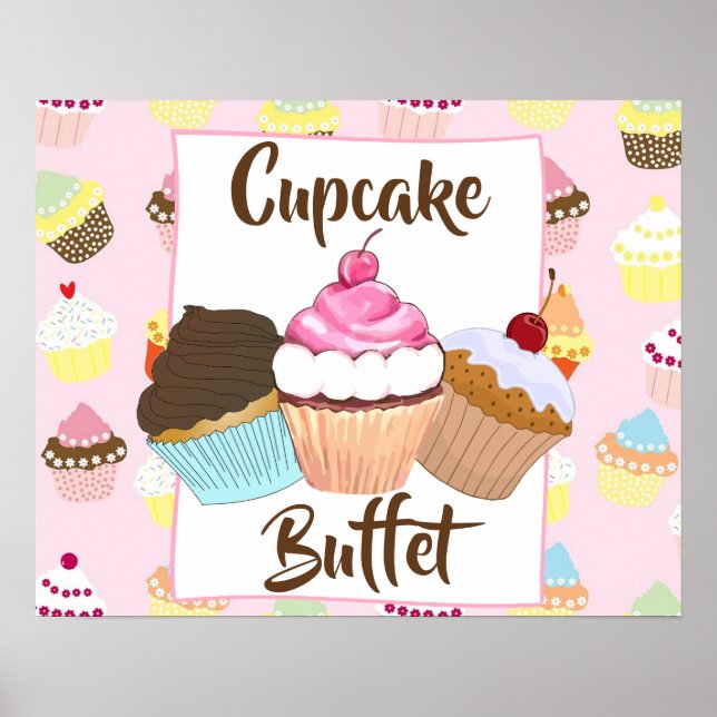 Poster SIGNE DE LA FÊTE DE Cupcake Buffet (Devant)