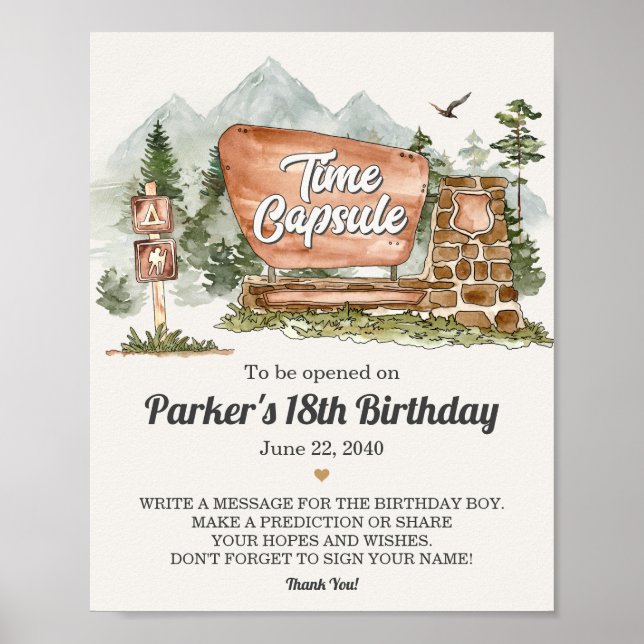 Poster signe de la fête de la capsule temporelle du parc  (Devant)