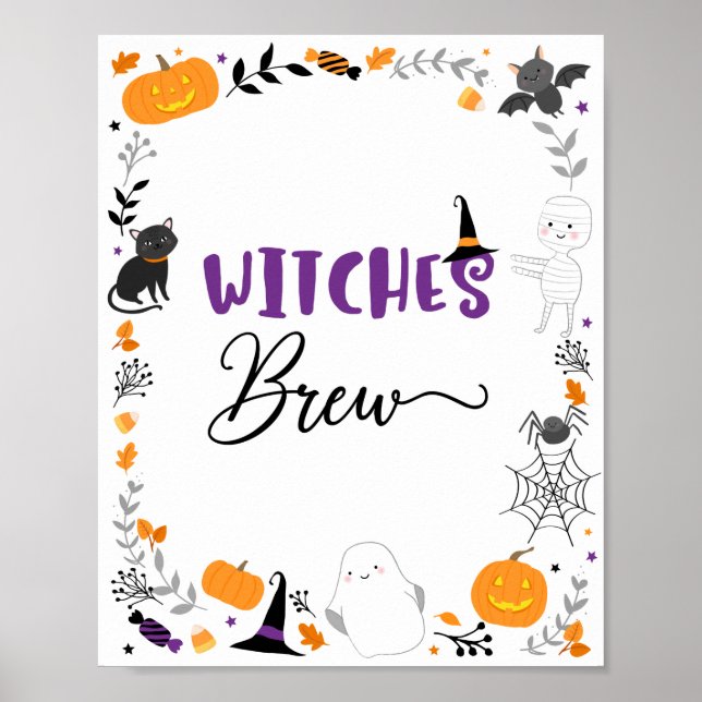 Poster Signe de la fête d'Halloween Spooktacular de sorci (Devant)