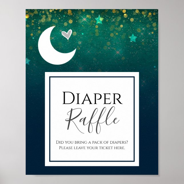 Poster Signe de la fête du Baby shower de la lune (Devant)