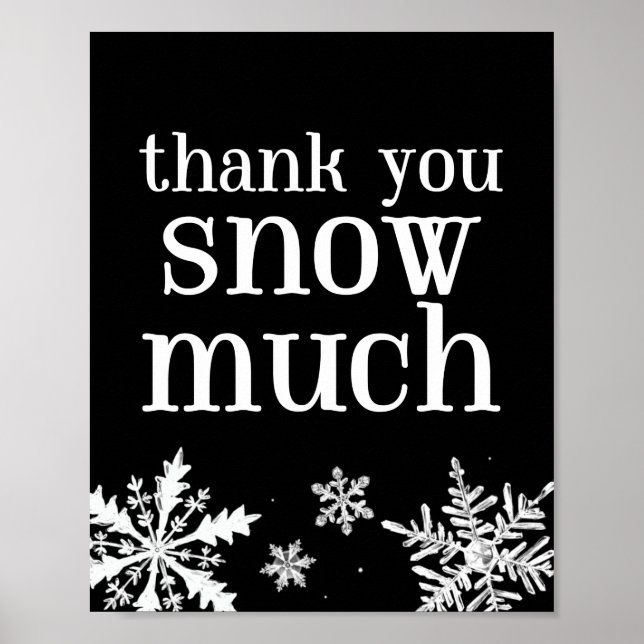 Poster SIGNE DE LA FÊTE Merci Snow Much Snowflake (Devant)