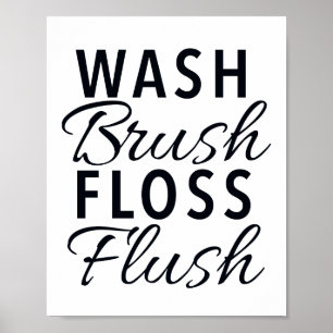 POSTER SIGNE DE LA SALLE DE BAIN LAVE BRUSH FLOSS