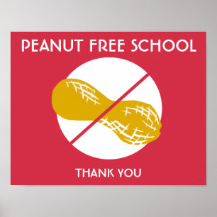Poster Signe de l'école sans arachide pour l'école ou la